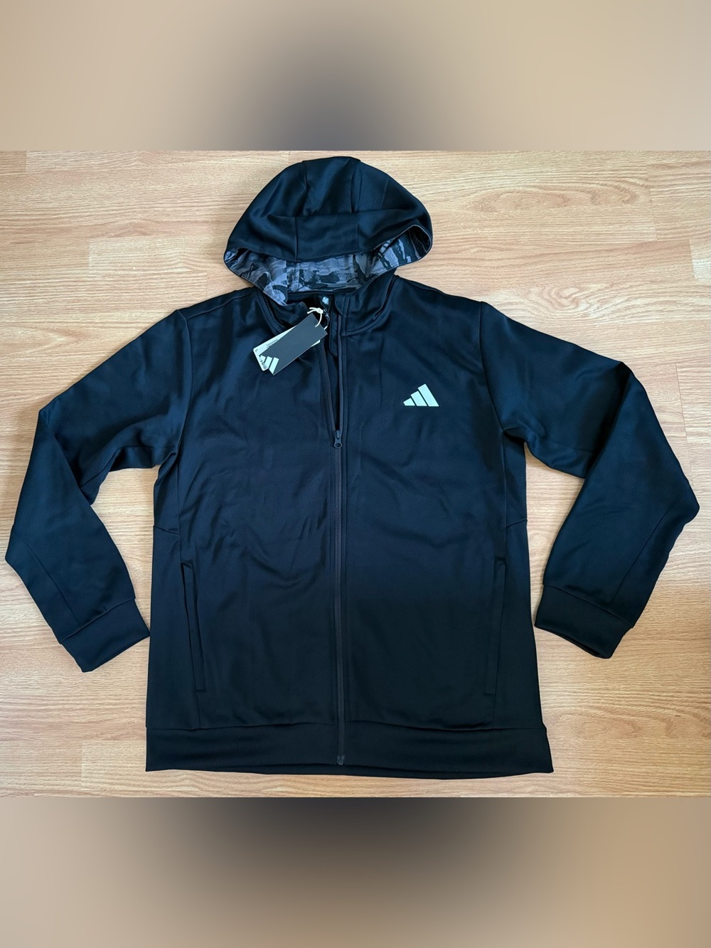 adidas Camo FZ Training Jacket - Black - Men’s L - NWT